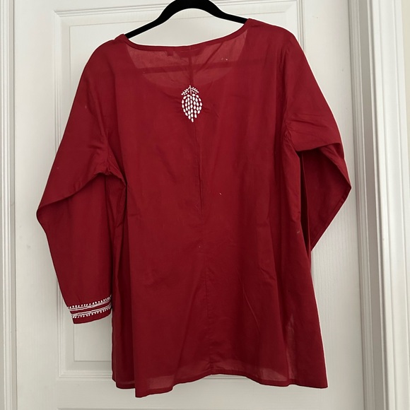 Embroidered Red Top - Picture 2 of 3